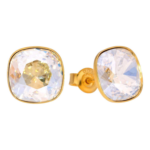 Sudraba auskari "Apžilbinošs Mirdzums (Golden Shadow)" ar Swarovski™ kristāliem